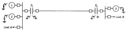 Single line diagram of an electric power system